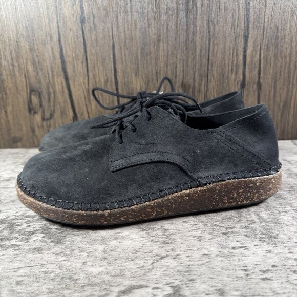 Birkenstock Gary Black Suede Leather Lace-Up Derby Shoes Women's Size 36 US 5 - Picture 4 of 9